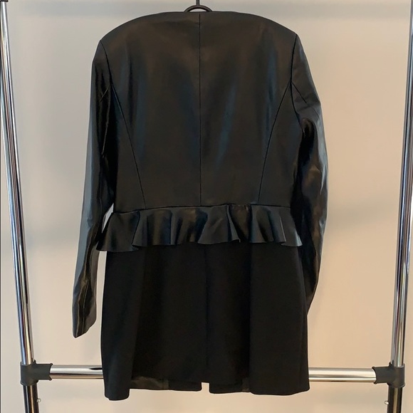 ZARA Basic Collection long pleather zip-up blazer - Picture 3 of 7